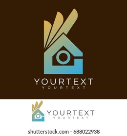 ok home initial Letter O Logo design