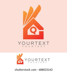 ok home initial Letter Q Logo design