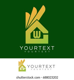 ok home initial Letter W Logo design