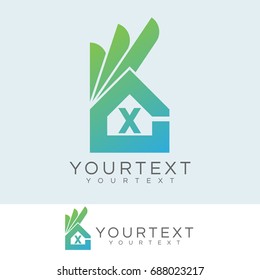 ok home initial Letter X Logo design