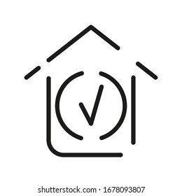 OK Home Line Icon Vector Symbol