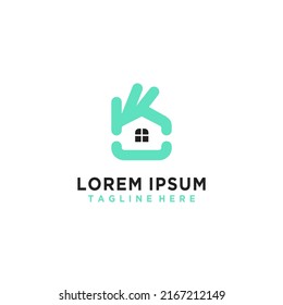 Ok home vector logo concept
