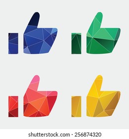 ok icon Abstract Triangle Geometrical background 
