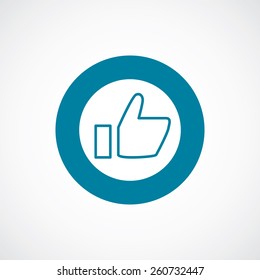 ok icon bold blue circle border, white background  