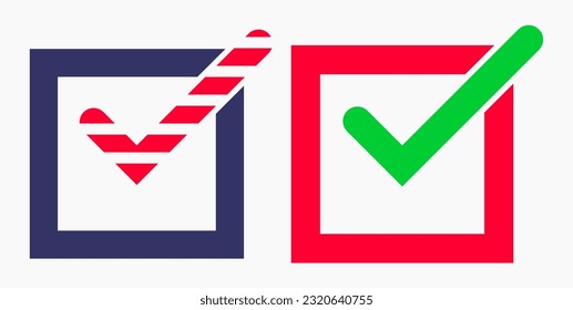 Icono de Ok. Elección.  Bien. Casilla de verificación.  Icono del vector.