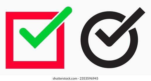 Icono de Ok. Elección.  Bien. Casilla de verificación.  Icono del vector.