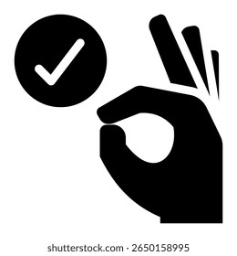 Elemento de ícone Ok para design