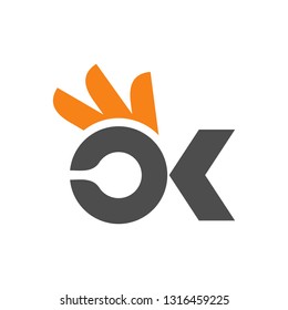 OK icon logo design template