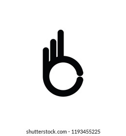 ok icon logo. signal hand logo