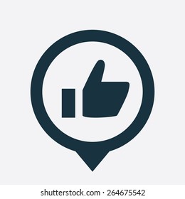 ok icon map pin on white background 