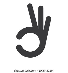 OK icon in minimal design on white background,vector illustration.
