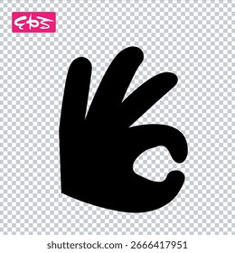 Icono de OK, ícono de satisfacción, ícono de gesto, archivo de ilustración de ícono de Vector de formato EPS