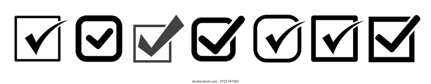 ok icon set check mark illustration sign collection yes