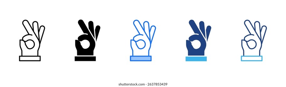 Ok Icon Set With Multiple Style For Design