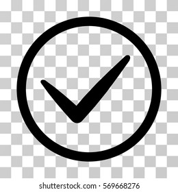 Ok icon. Vector illustration style is flat iconic symbol, black color, transparent background. Designed for web and software interfaces.