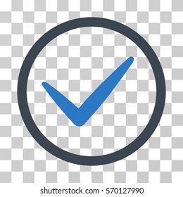 Ok icon. Vector illustration style is flat iconic bicolor symbol, smooth blue colors, transparent background. Designed for web and software interfaces.