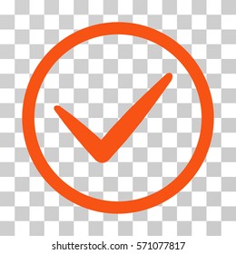 Ok icon. Vector illustration style is flat iconic symbol, orange color, transparent background. Designed for web and software interfaces.