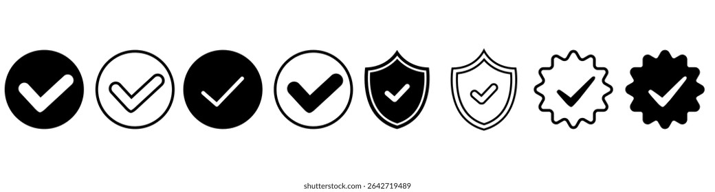 Ok icon vector set. Check mark illustration sign collection. Yes symbol. approved web icons. Сontains accept, approve, confirm, verify and more.