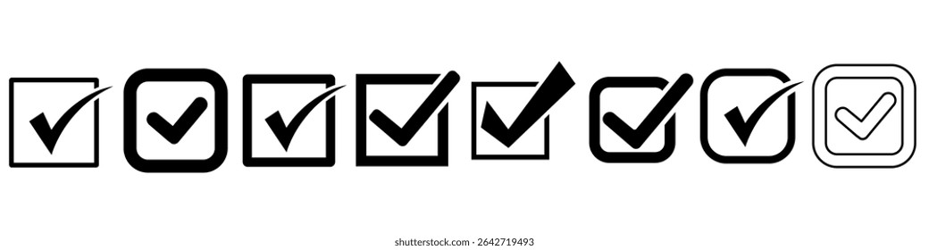 Ok icon vector set. Check mark illustration sign collection. Yes symbol. approved web icons. Сontains accept, approve, confirm, verify and more.
