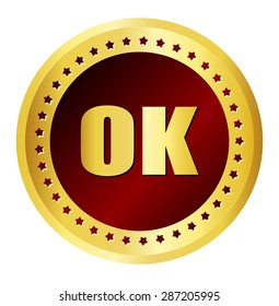 OK icon / web button isolated on white