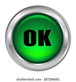 OK icon / web button isolated on white