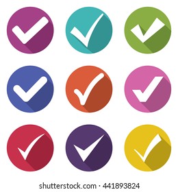 ok icons set flat on white background