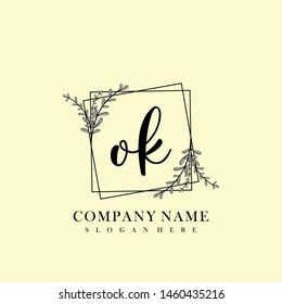 OK Initial beauty floral logo template