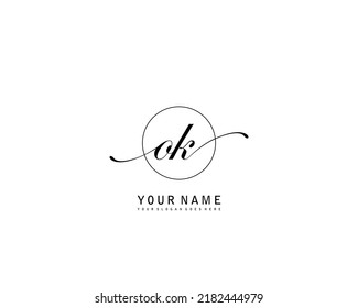 OK Initial beauty monogram logo vector