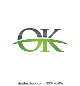 OK Initial Company Green Swoosh Logo