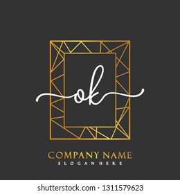 OK Initial Handwriting logo template vector