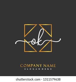 OK Initial Handwriting logo template vector