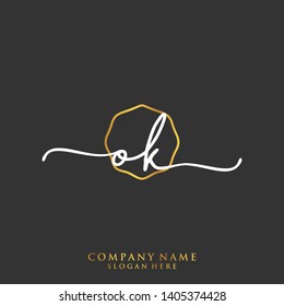 OK Initial handwriting logo template