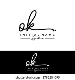 OK Initial letter handwriting and signature logo.