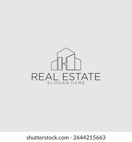 OK logotipo do monograma inicial para imóveis com estilo de construção de luxo