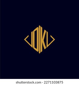 OK initial monogram square logo design ideas