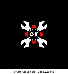 OK Iniciais Vektor Stok Otomotif Logo Design