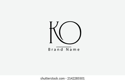 OK K O abstract vector logo monogram template