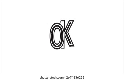 OK, KO MONOGRAMA DEL LOGOTIPO DE LA LETRA ABSTRACTAS