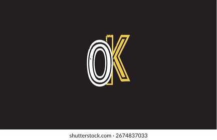 OK, KO MONOGRAMA DEL LOGOTIPO DE LA LETRA ABSTRACTAS