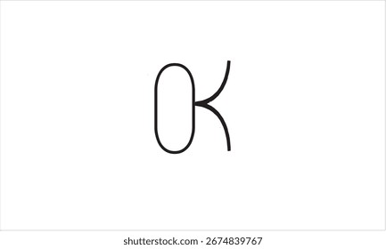 OK, KO MONOGRAMA DEL LOGOTIPO DE LA LETRA ABSTRACTAS