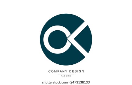 OK, KO Abstract Letters Logo Monogram design Font Vector