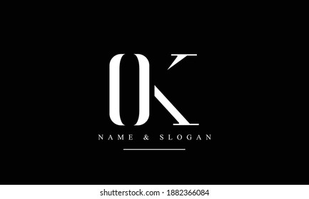 OK KO abstract vector logo monogram template