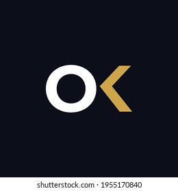 OK and KO or O and K Abstract Letter Mark Logo Template for Business