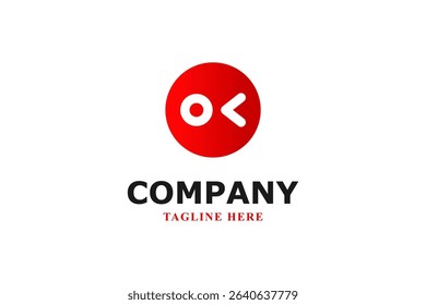 ok letter in circle logo design