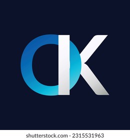 OK letter colorful logo in the circle. Vector Logo Illustration.