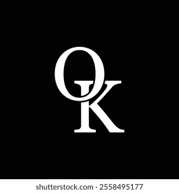 OK letter logo concept isolated on white background. OK Logo