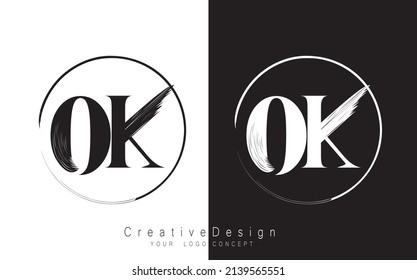 OK letter logo design template vector