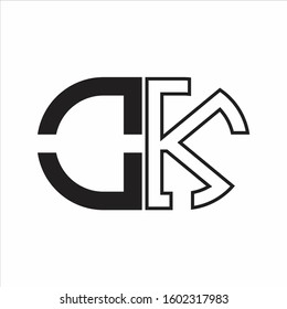 OK Letter logo monogram with oval shape negative space design template white background