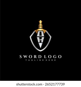 Monograma de luxo carta OK para imagem estilo escudo e espada