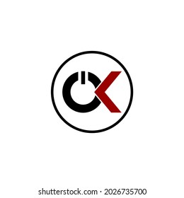 ok letter and on vector logo initial